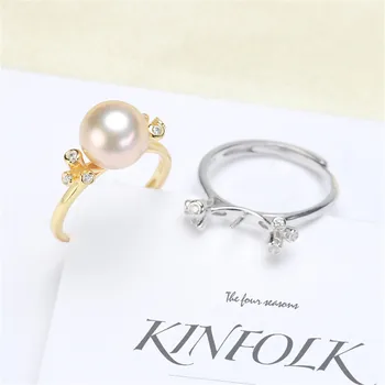 

Hot Sale Pearl Ring Mountings Findings Adjustable Ring Jewelry Setting Parts Fittings Charm Accessories Silver Jewelry Making