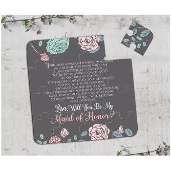 

Maid of Honor proposal Will You Be My Maid of Honor Puzzle Chalkboard Custom Wedding Puzzle Card Wedding Gift