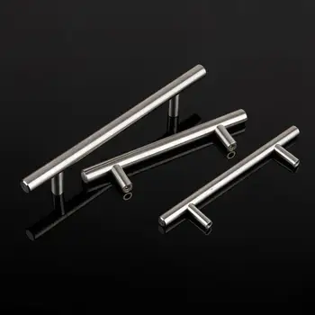 Stainless Steel Cabinet Handles 100 250mm Kitchen Door Furniture Straight Knobs Pull T Hardware Handle Bar E4Z8