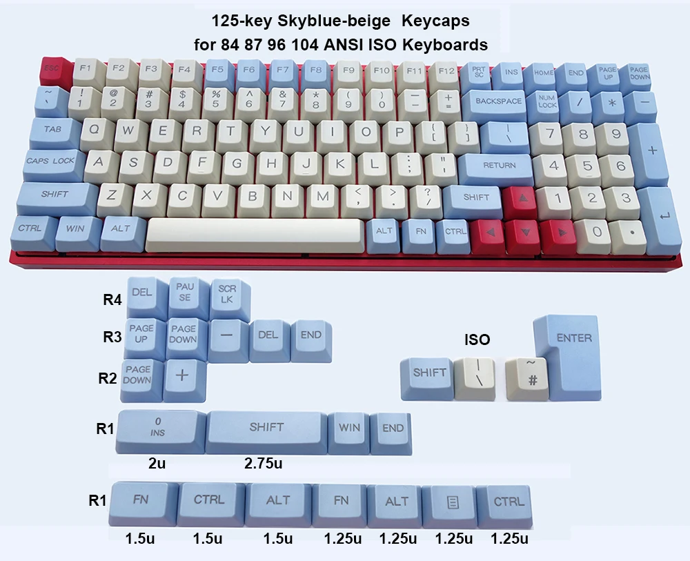 NPKC 125-key ANSI ISO PBT Keycaps OEM профиль Dolch Carbon для Cherry MX переключатели 84 87 96 104 Tada68 FC980M механическая клавиатура