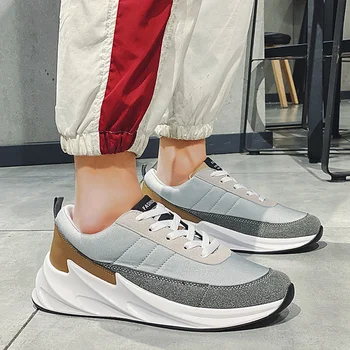 

2020 New Men Sneakers Casual Shoes Lac-up Men Shoes Lightweight Breathable Walking Sneakers Mens Thick Sole Shoes Big Size