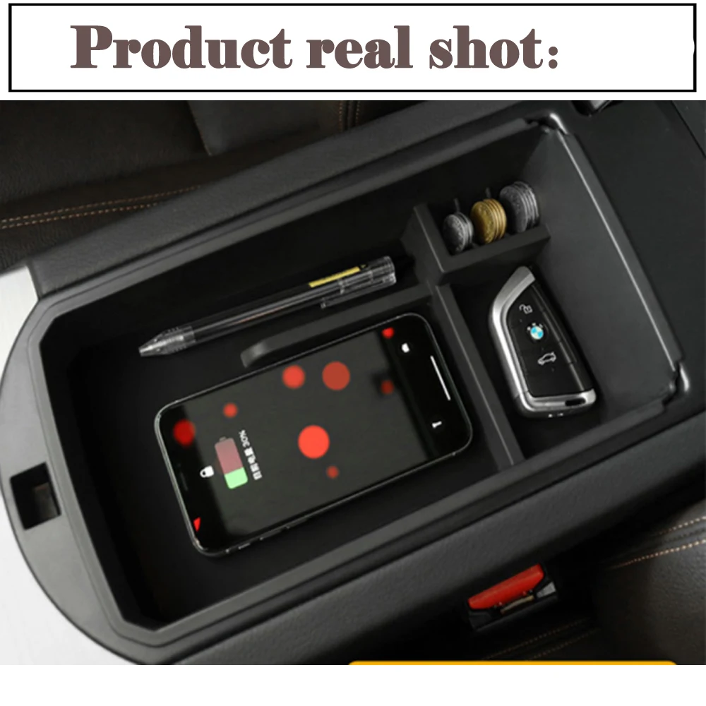 For BMW QI Wireless charger Wireless Smart charging Phone Holder Storage Box For X3 X4 F25 F26 2011~2018