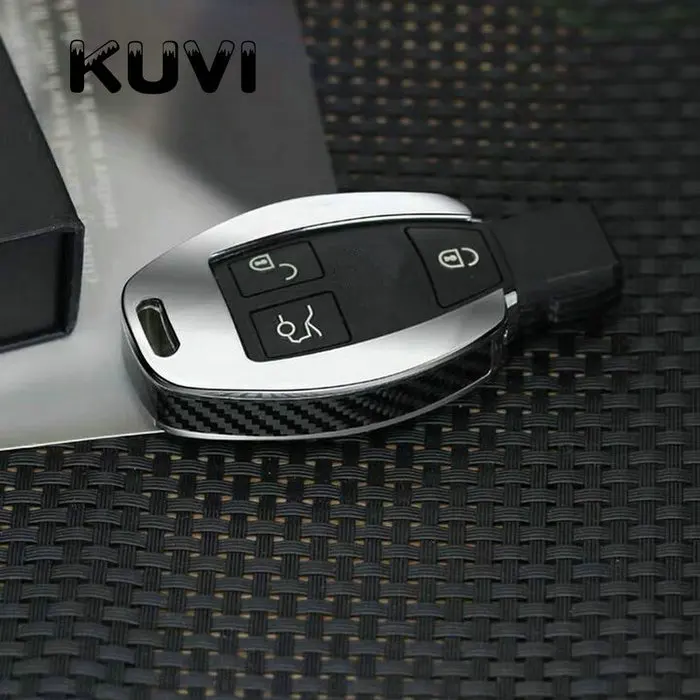 carbon fiber Wood Carbon fiber key case cover Key case protective shell holder for Mercedes benz A B R G Class GLK GLA w204 W251 W463 W176 - Название цвета: carbon fiber