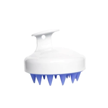 

Silicone Shampoo Brush Wet and Dry Shampoo Brush Scalp Massage Brush with Soft Silicone Rubber Hair Brush White Purple