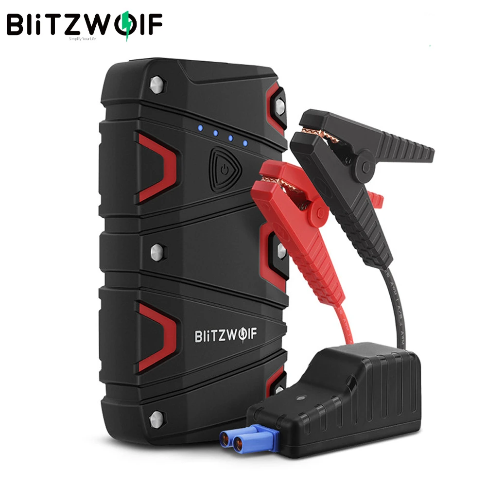 BlitzWolf BW-JS1  800A 12000mAh Portable Car Jump Starter Emergency Battery Booster Power Bank Waterproof with LED Flashlight best power bank 20000mah