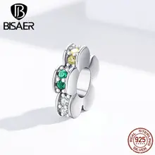 Spacer BISAER 925 Sterling Silver Blooming Flowers Beads Spacer fit for Women DIY Bracelets Silver Jewelry Making EFC114