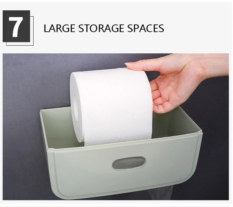 Настенный водонепроницаемый туалетный рулон, бумажная коробка, товары для дома и ванной комнаты, пластиковая большая емкость, диспенсер для кухонных салфеток