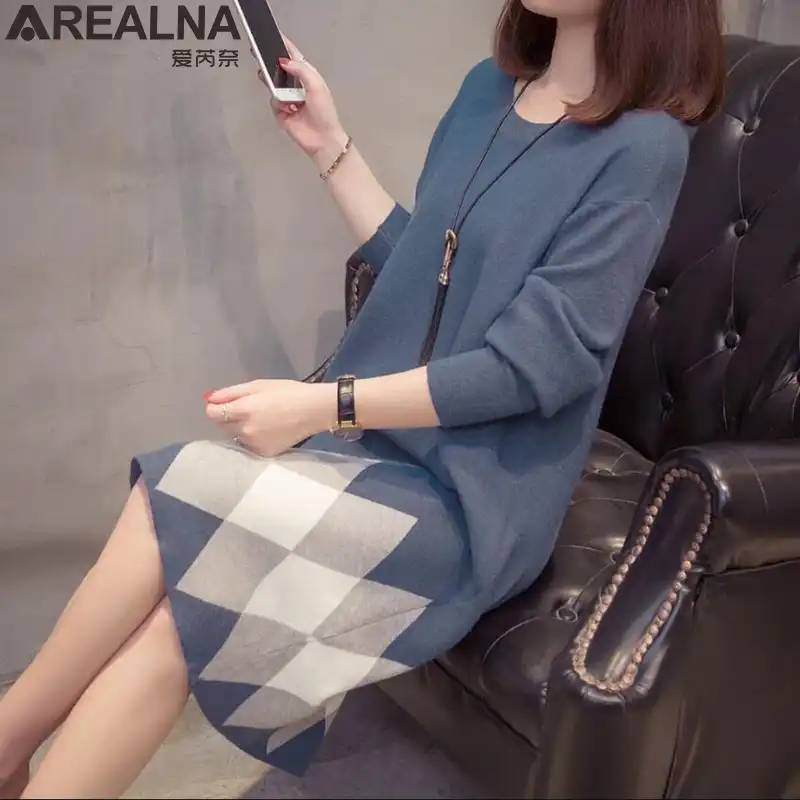 argyle sweater dress