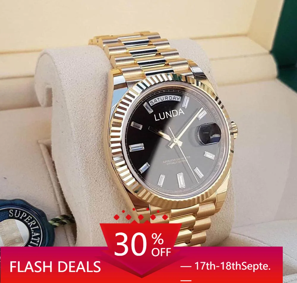 

AAA Luxury Wrist watch Fashion Mechanical Brand High Quality Gold Steel Strap Watch for Male Designer Men Business Watch