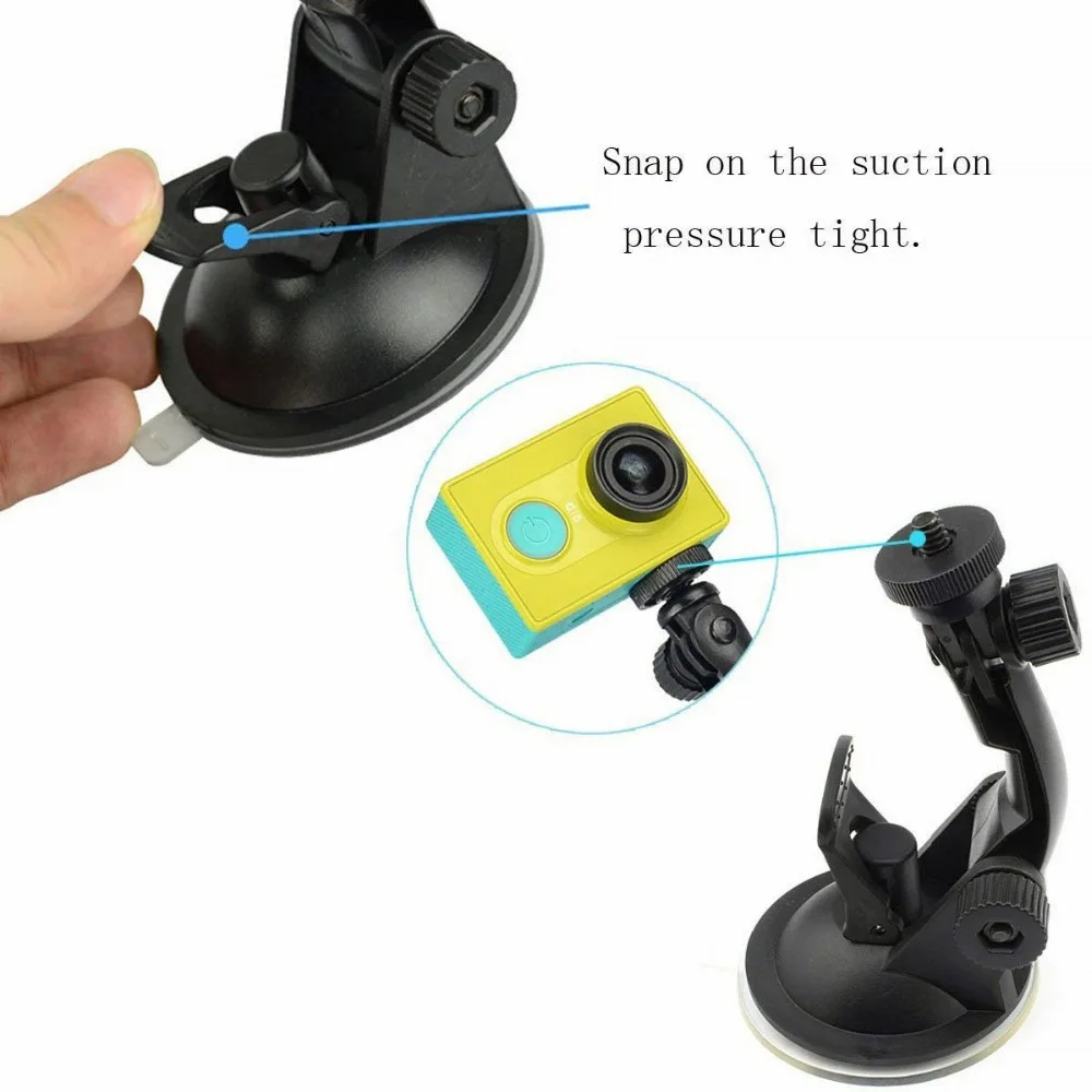 Glass Suction cup action camera sport Cam Tripod Mount for car DVR holder stand Bracket for gopro hero 7 6 5 4 yi2 accessories   (4)