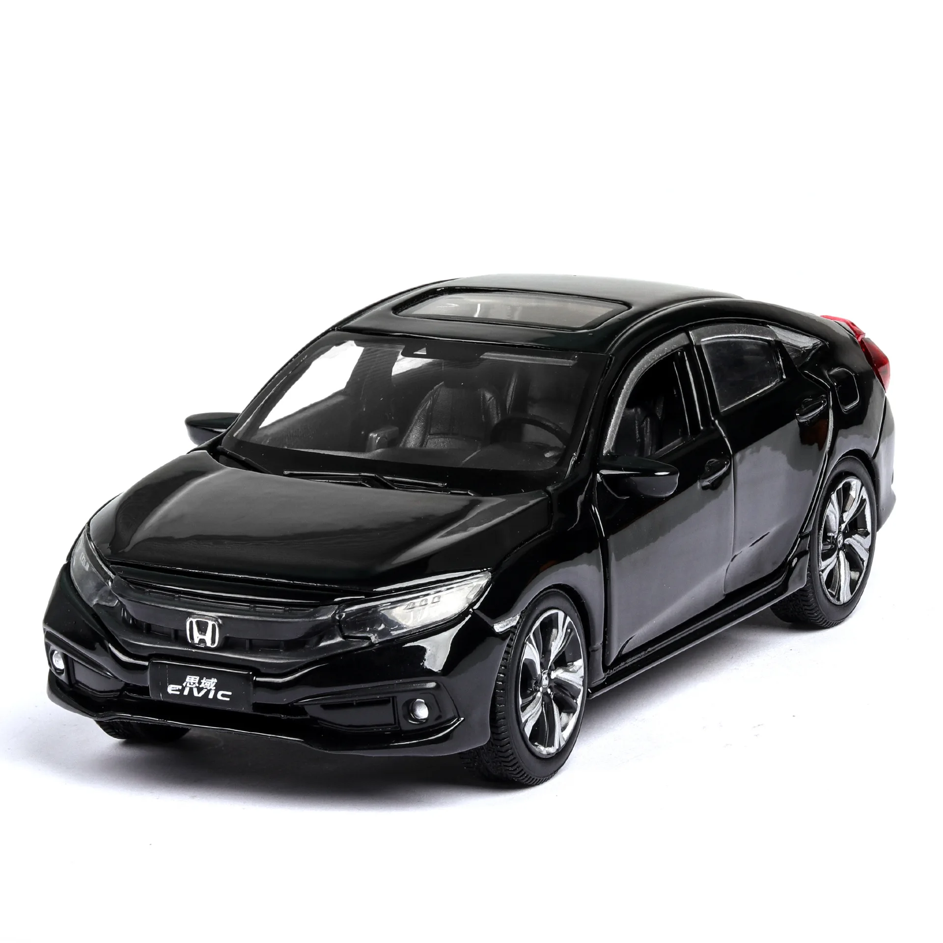 1:32 Honda Civic со звуком и светильник, открывающая дверь, сплав, детская игрушка, модель автомобиля, коллекция, подарок, Выдвижной Автомобиль