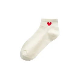 five pairs 5 пар/лот, женские модные носки для скейтборда, милые носки с принтом в форме сердца, простые женские короткие носки, носки-лодочки для девочек - Цвет: five pairs