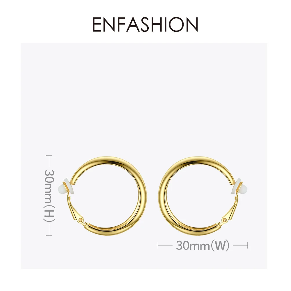 ENFASHION простые круглые серьги-манжеты на клипсах для женщин золотого цвета в стиле панк серьги геометрической формы без пирсинга ювелирные изделия E191133