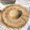 Ladies Summer Wide Brim Raffia Straw Hats Floppy Sun Hat For Women Big Brim Panama Lady Beach Hats Cap Chapeau Femme ► Photo 1/6