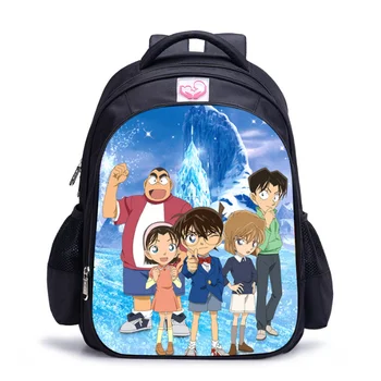 

Fashion Children's School Backpack conan Prints Pattern Toddlers School Bags Cartoon Design Teenagers Travel Bags Boys mochila