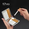 17 Cigarettes (8.4mm Diameter) Brown Leather Cigarette Case with Lighter Usb Charging Portable Anti-stress ► Photo 2/6