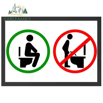 

EARLFAMILY 13cm x 9cm for Hinsetzen WC Schild Kunstdruck Poster Car Decals Fashion Occlusion Scratch Bumper Decoration Sticker