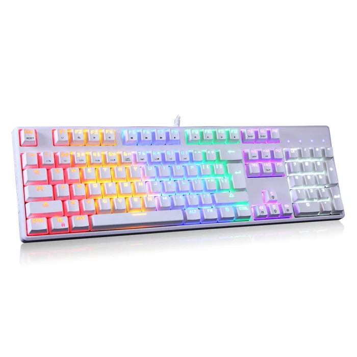 Горячая USB Проводная игровая механическая клавиатура RGB подсветка 104 ключи анти-ореолы клавиши BUS66