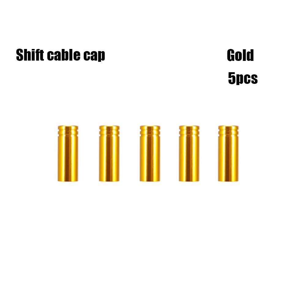 Gold Shift Caps 5 шт. 4 цвета Алюминиевый тормоз/переключатель переключения кабеля крышка велосипедный наконечник крышка открытый MTB дорожный Запчасти для велосипедов аксессуар - Цвет: Gold Shift Caps