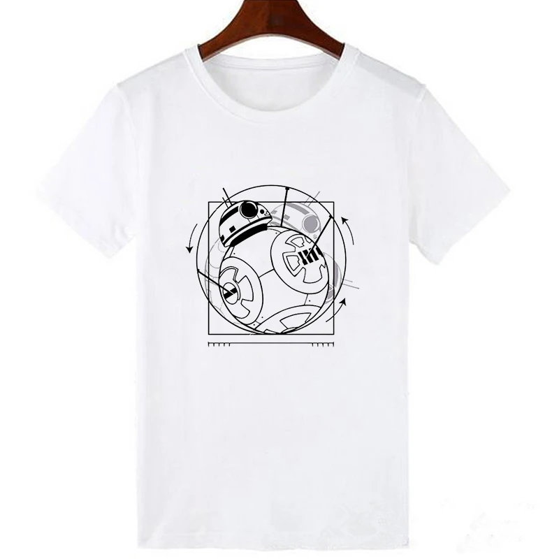 19bk305-white Oversized T Shirt Funny Tops Jedi Anime Print Short Sleeve Harajuku Summer Top Star Wars Women T-shirt Plus Size Women - Цвет: 19bk305-white