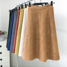 ^#Cheap Suede Velvet Midi Skirt Women Autumn Winter High Waist A-line Long Skirts Retro Flare Pleated Warm Skirt ^#Cheap Suede Velvet Midi Skirt Women Autumn Winter High Waist A-line Long Skirts Retro Flare Pleated Warm Skirt
