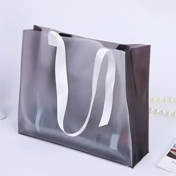 

3Pcs Portable Shopping Bags Transparent Handheld Bags Large Picnic Camping Bag