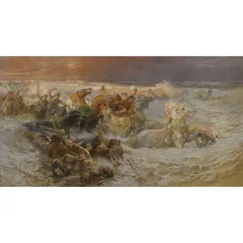 

Handmade Art Paintings by Teachers - Pharaoh Army Engulfed By The Red Sea Frederick Arthur Bridgman - Oil Painting on Canvas
