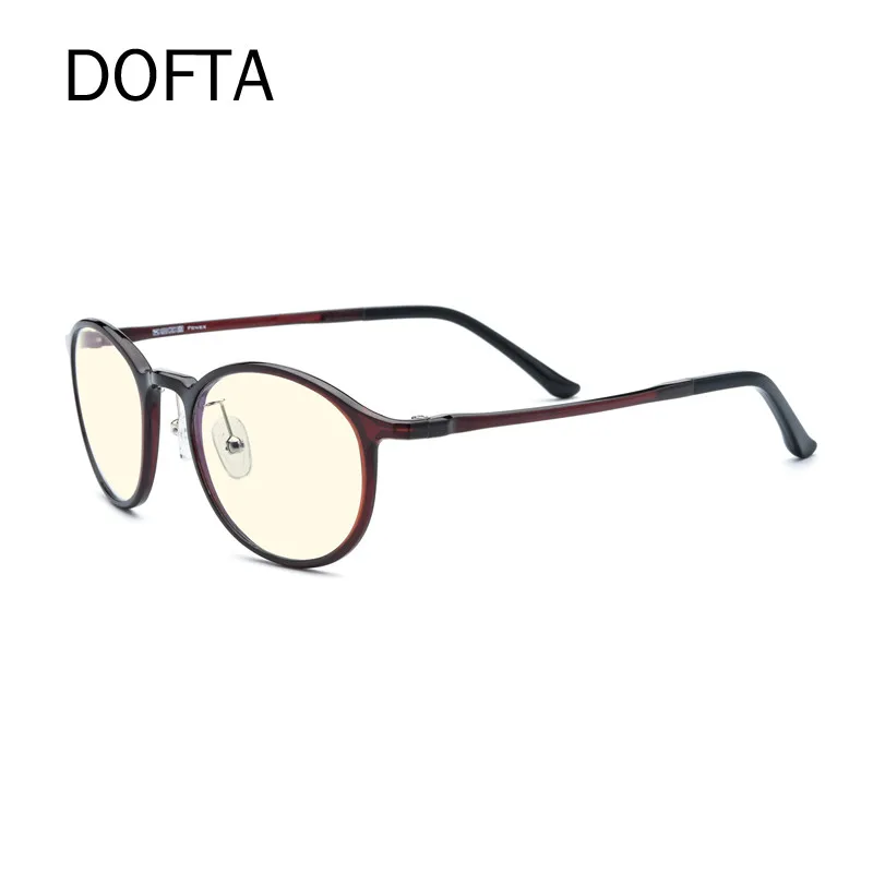 DOFTA TR90 анти синий светильник очки мужские очки женские анти синие игровые очки компьютерные очки оптика 7008 - Цвет оправы: red
