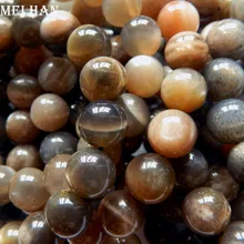 Meihan(2 браслета/комплект/74 г) натуральный Ботсвана 11,5-12 мм черный золотой sunstone круглый loost Бисер для ювелирных изделий diy