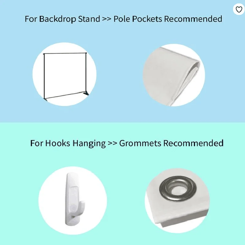 

Extra fee for Pole Pocket or Gromments