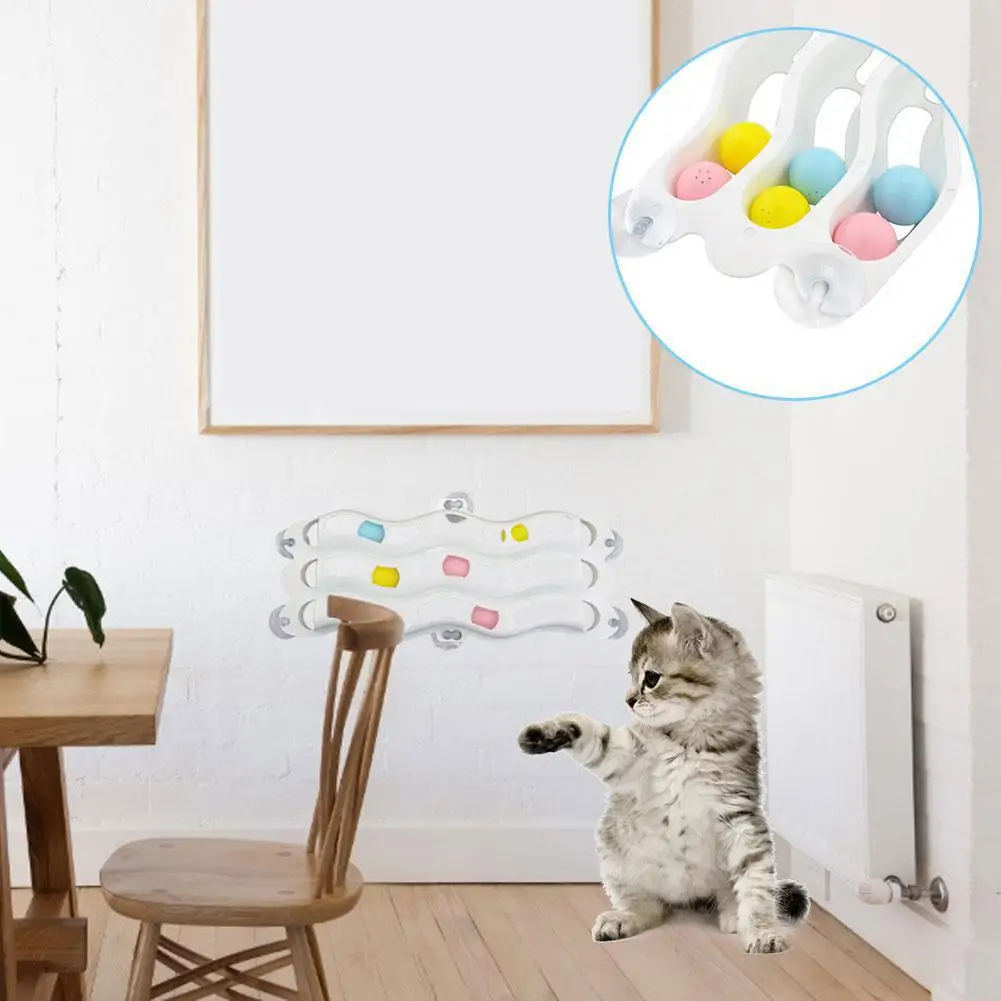 3 слоя мяч на направляющей с присоской Pet Cat обучающая игрушка