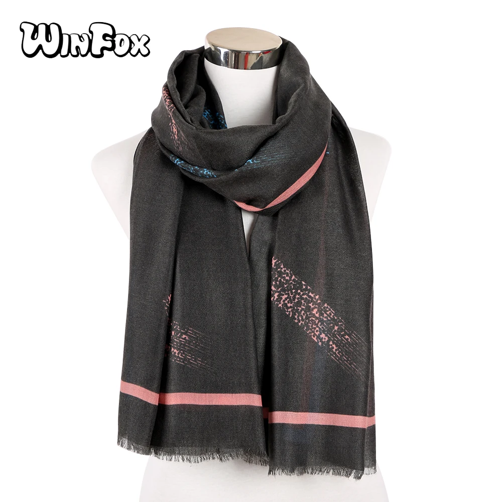 

Winfox New Fashion Black Ladies Viscose Shawl Scarf Autumn Winter Muffler Headband Foulard Sjaal Wrap Hija