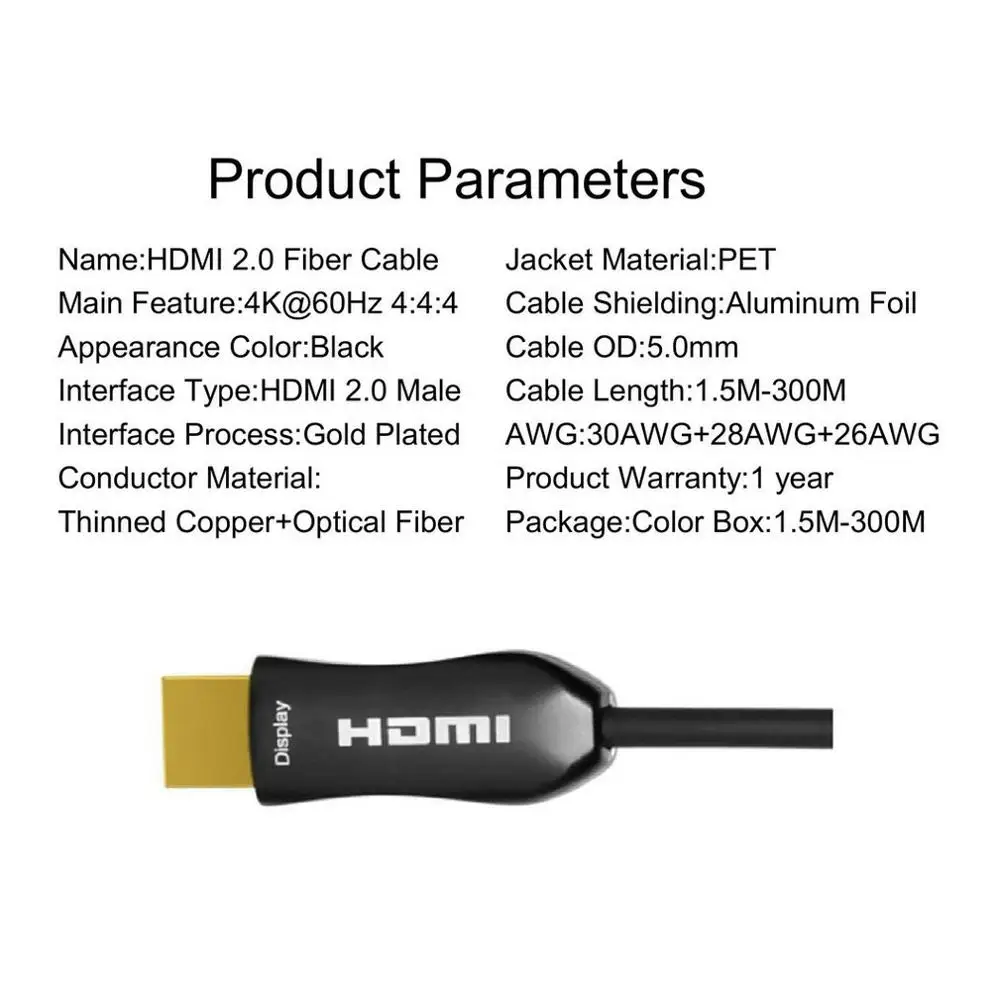 AOC HDMI волоконно оптический кабель Ultra HDR HDMI2.0b 18 Гбит/с поддержка 4K60HZ ARC HDR10