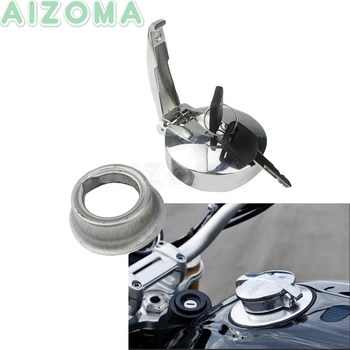 

Cafe Racer Vintage Oil Fuel Gas Tank Cap Cover w/ Filler Neck Lock Kit For Yamaha XS RD XJR Honda CB CM GL Suzuki GS GL Triumph