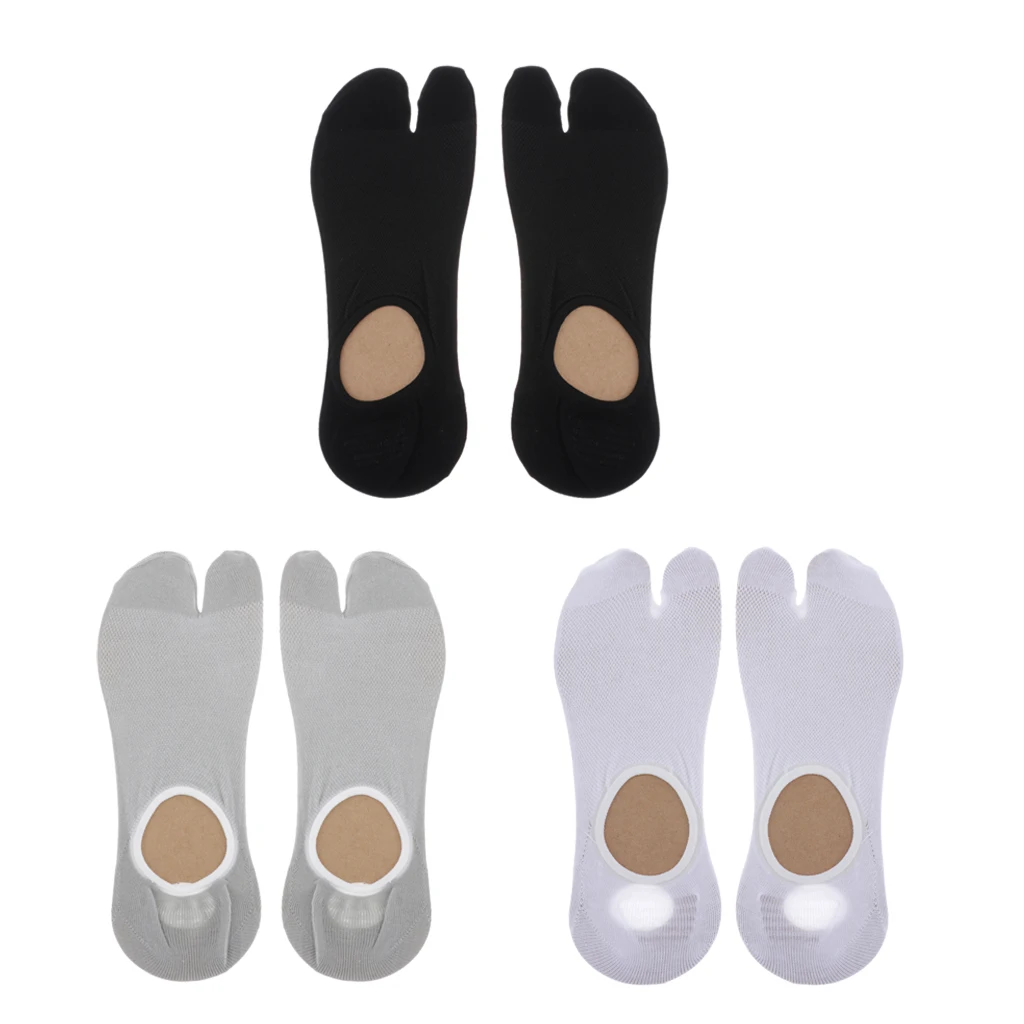 3 Pair Male Stretchy Cotton 2 Toe Socks Japanese Geta Tabi Socks Free
