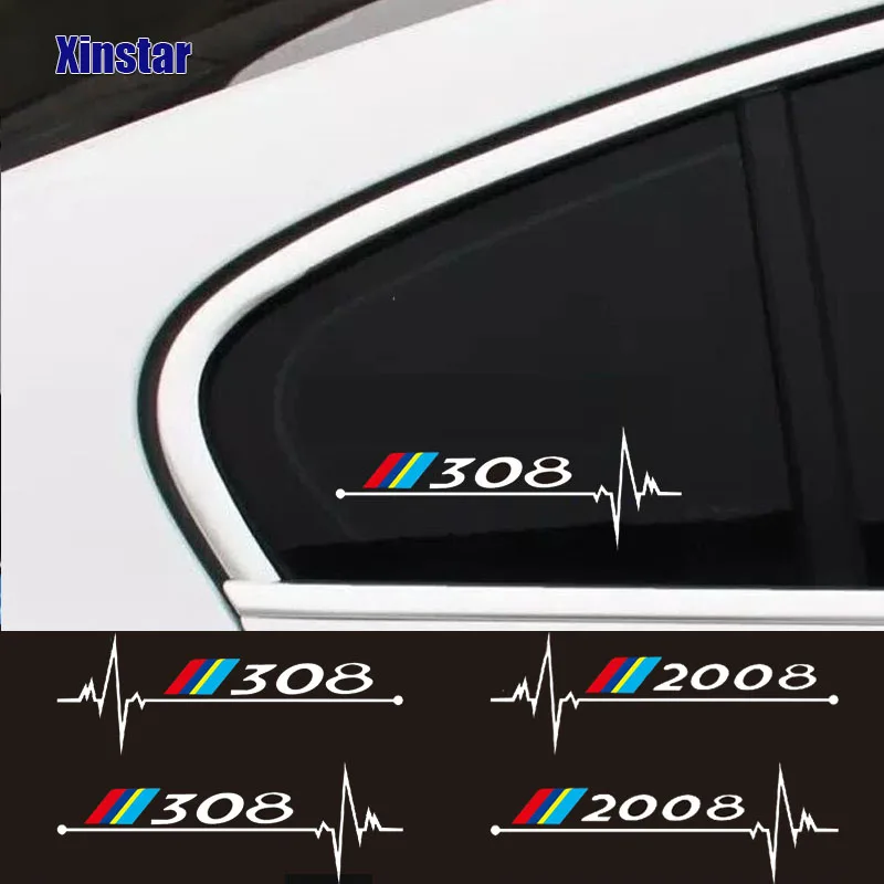 2 шт. окна автомобиля Стикеры для Peugeot 2008 3008 208 308 106 107 108 206 207 306 307 508|Наклейки на