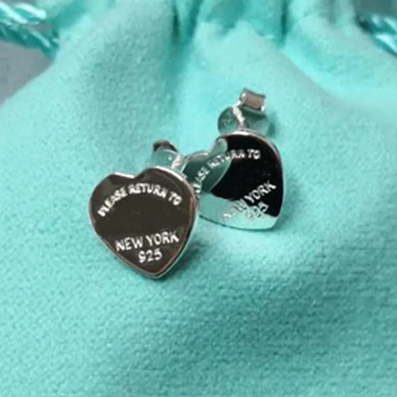 Pendientes cortos joyas de plata de ley 925 para mujer, con forma de corazón, para amantes, vacaciones románticas, regalo de aniversario