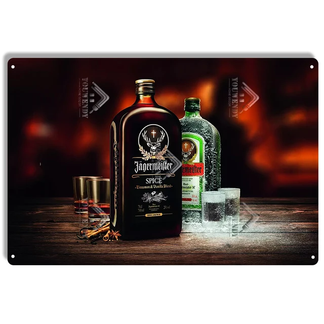 Jagermeister Liqueur Vintage Metal Plaque Retro Alcohol Tin Signs Yege Holy Deer Wine Metal Plate Pub Bar Man Cave Wall Decor 52218