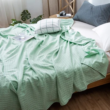 

High quality gauze towel blanket 100%cotton blankets lwhite throw bed sheet cover soft breathable bedspread honeycomb 150*200cm