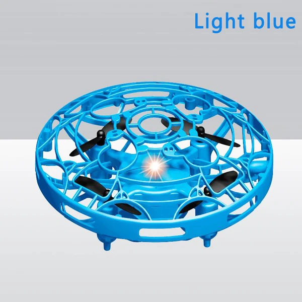 Тип мини-Дрон НЛО игрушка Инфракрасный зондирующий электрический ручной Радиоуправляемый вертолет анти-столкновения летающий самолет игрушки - Цвет: Light blue