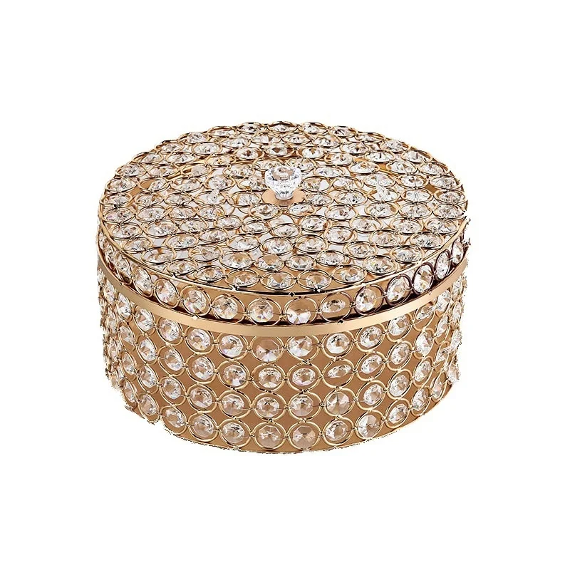

European Crystal Candy Tray Cosmetics Storage Box Jewelry Box Wedding Props Ornaments Export Decorative Plate