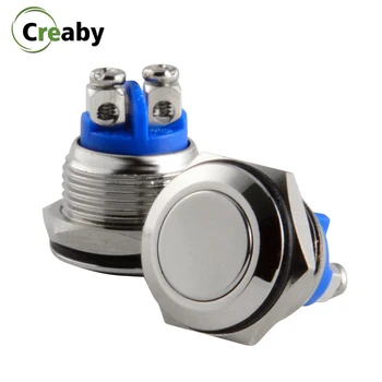 

16mm Metal Boat Momentary Self Reset Push Button Switch ON OFF 2 Position 2 Pin Waterproof Starter Switch
