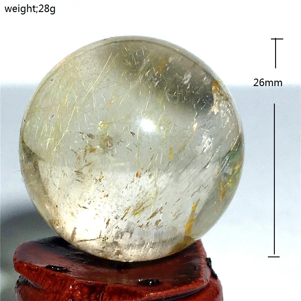 Натуральный кварцевый кристалл золотой волос Хрустальный шар украшение дома камень и кристалл - Цвет: 25
