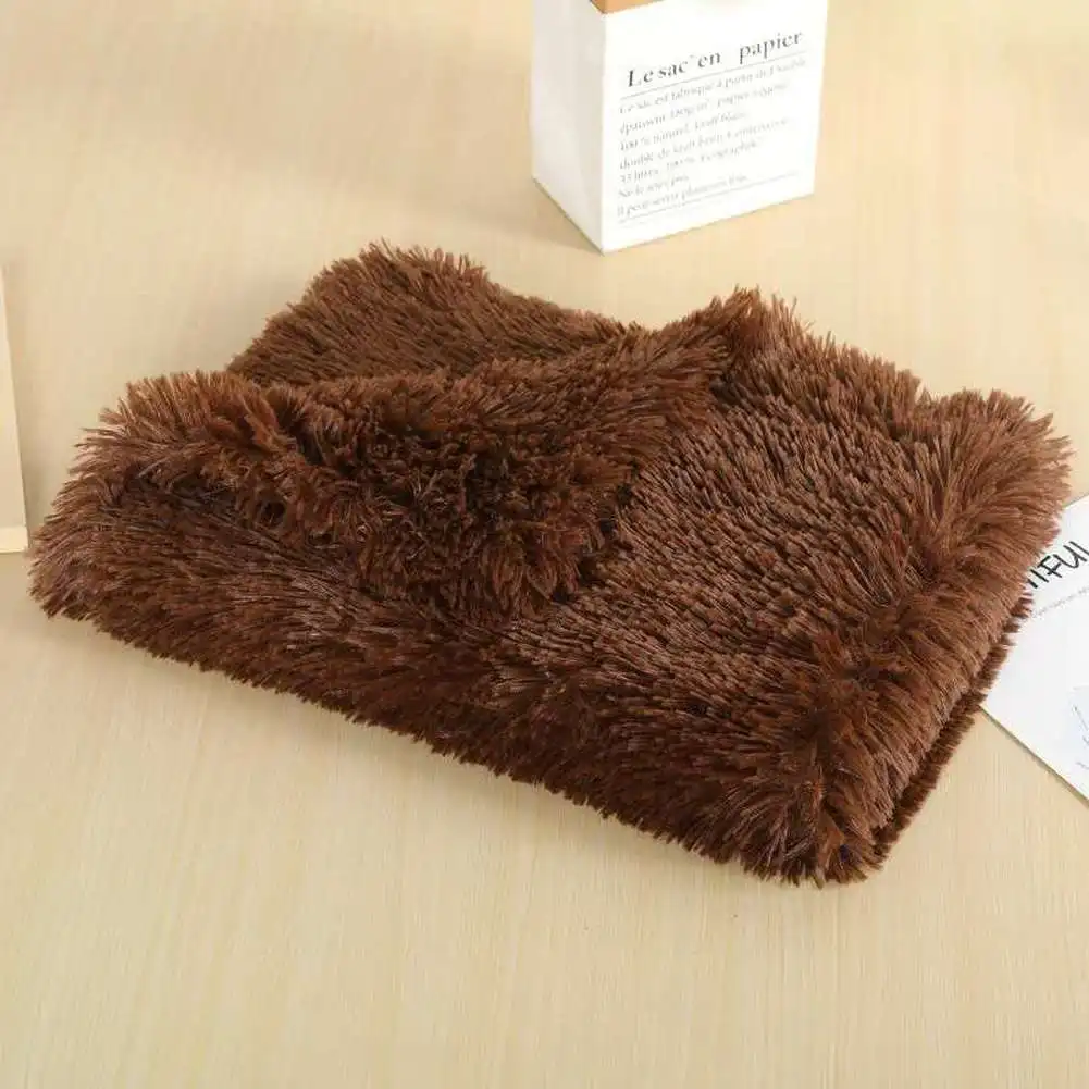 Pet Dog Cat Fluffy Fur Blanket Sleeping Mat Dogs Cats Bed Cushion Cover Reversible Double Layer Washable for Dog Bed Couch Sofa