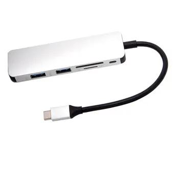 

6in1 USB Type C Hub Adapter with 4K HDMI Multiport Card Reader USB3.0 TF PD Charger HUB Converter Adapter