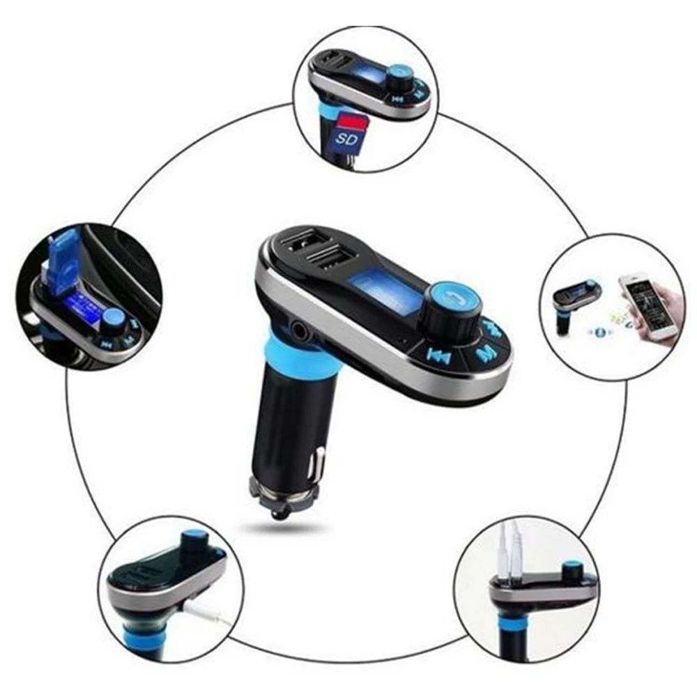 Bluetooth автомобильный комплект MP3-плеер fm-передатчик авто Bluetooth AUX беспроводной автомобиль радиомодулятор 2 USB Автомобильное зарядное