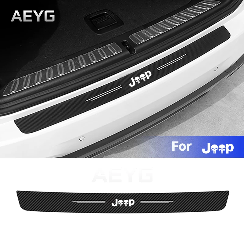 Автомобильная наклейка на бампер из углеродного волокна для Jeep Renegade Compass Patriot