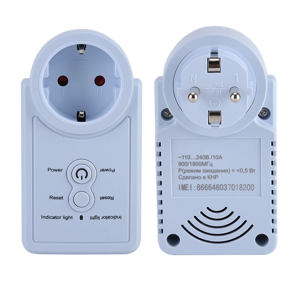 Timing Socket Smart GSM Power Outlet Plug Socket With Temperature Sensor SMS Command Control(Russian/English Version)