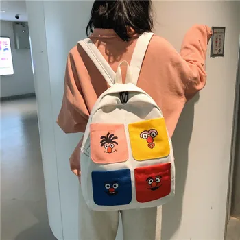 

Japanese Harajuku Girl Girlfriends School Bag Ins Super Fire Campus Wild Canvas Bag Cartoon Student Backpack Travel Bag
