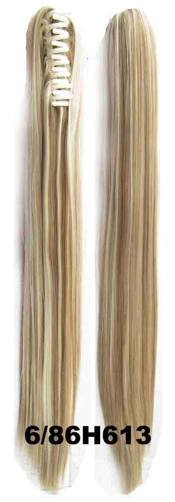 Similler прямолинейные накладные волосы на заколках с когтями, шнурком и конским хвостом, синтетические накладные волосы с зажимом для когтей, 16 цветов - Цвет: 686H613